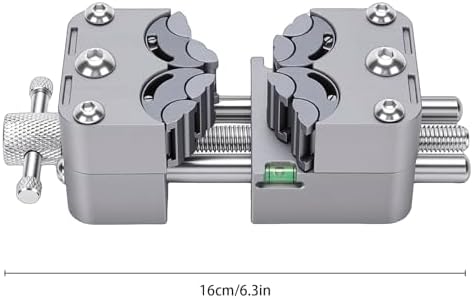 Hilitand Fractal Vise 304 Stainless Steel Mini Bench Vise with Multi Jaw Design 0.1mm Micro Adjustment and Non Slip Silicone Base for Electronics Repair Crafts Metalworking (Stainless Steel Chuck)