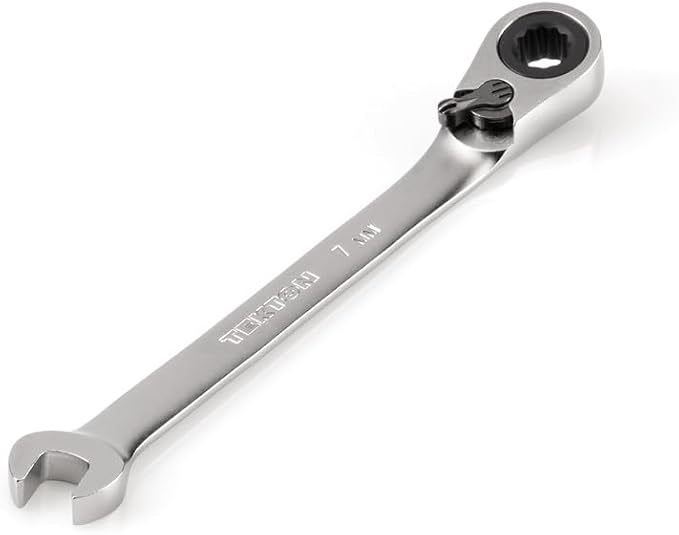 TEKTON 7 mm Reversible Ratcheting Combination Wrench | WRC23407 | 12-Point