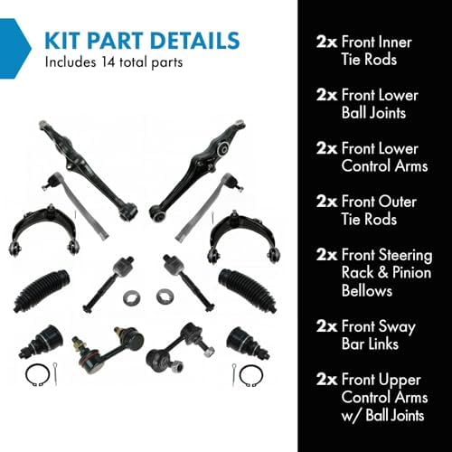 TRQ Front Steering & Suspension Kit Ball Joint Control Arm Control Arm