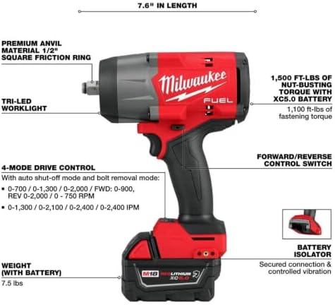 Milwaukee Electric - M18 Fuel 1/2 HTIW 3/8 MTIW Automotive Combo K