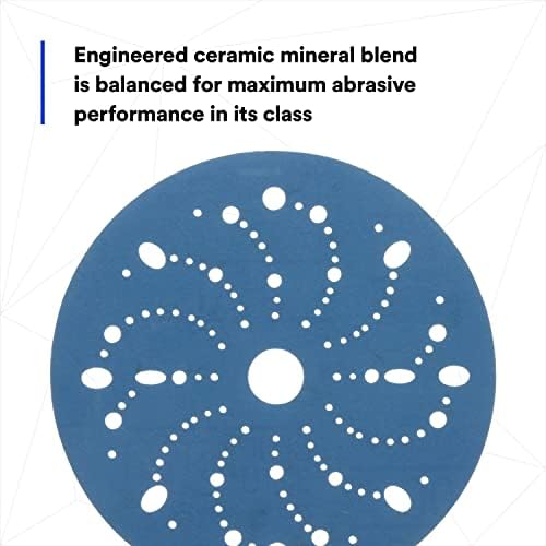 3M Hookit Blue Abrasive Disc, 321U, 36181, 6 in, 400+ Grade, Multi-Hole, 6 in Diameter (Pack of 4)