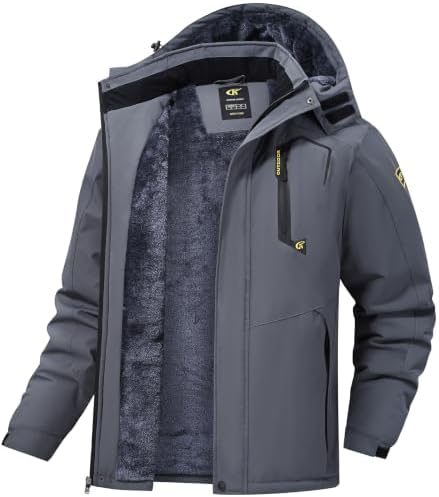 QPNGRP Mens Waterproof Ski Snowboard Jacket Winter Windproof Snow Coat