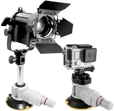 Kupo 3" Pump Suction Cup with 5/8" Baby Pin, Compact Mount for Tight Spaces, Lightweight Camera and Lighting Accessories on Smooth Surfaces (KG088011)