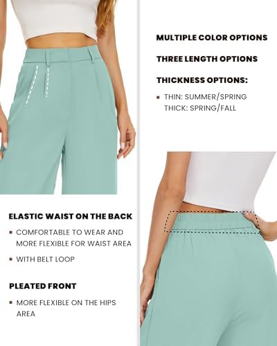 FUNYYZO Wide Leg Dress Pants for Women Work Slacks Business Casual Outfits
