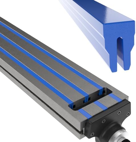 67-150 - 5/8" T-Slot Cover (Blue), High‑Temp Silicone Rubber Extrusion 150", Coolant Resistant, Fits Manual and CNC Milling Machine Tables, Easy Cut‑to‑Length Installation