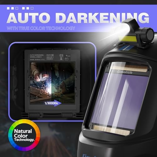 Auto-Darkening Welding Helmet, LED Light, Shade 4/5-9/9-13