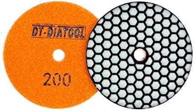 DT-DIATOOL Dry Diamond Polishing Pads 4 Inch for Granite Marble Quartz Stone Countertop Tiles Mixed Grits Plus Alu Backer