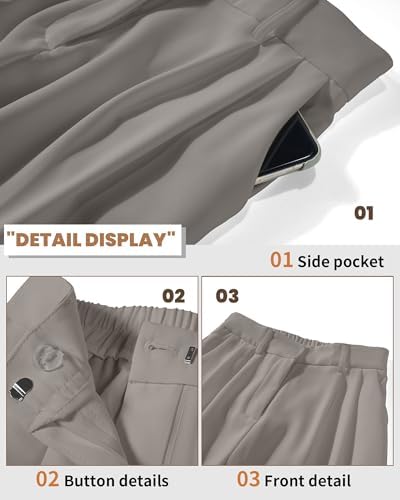 KICZOY Women Casual Wide Leg Dress Pants High Waist Lightweight Flowy Pants