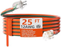 HUANCHAIN 25 FT 12/3 Gauge Extension Cord Orange Green, Outdoor Waterproof