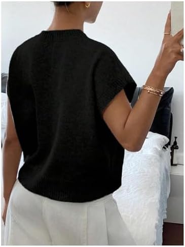 SOLY HUX Women's Short Sleeve Business Casual Sweater