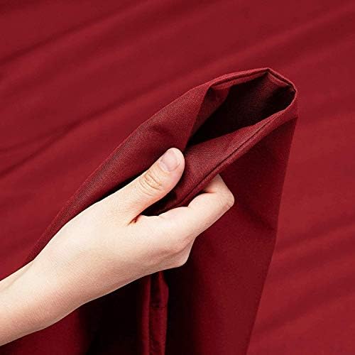JS Sanders 1500 Series Microfiber King Size 4pc Bed sheet set, Burgundy (Red)