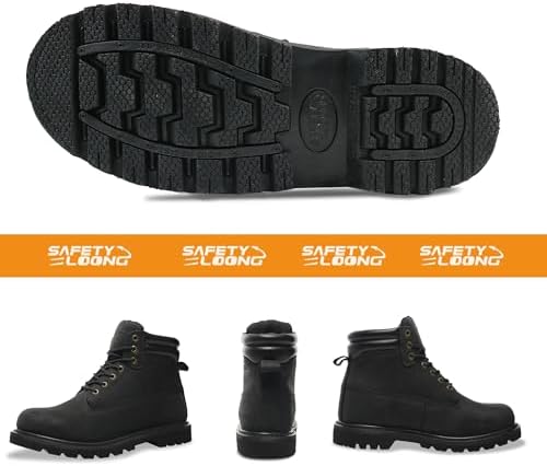 Work Boots for Men Soft Toe Waterproof Leather Workboots