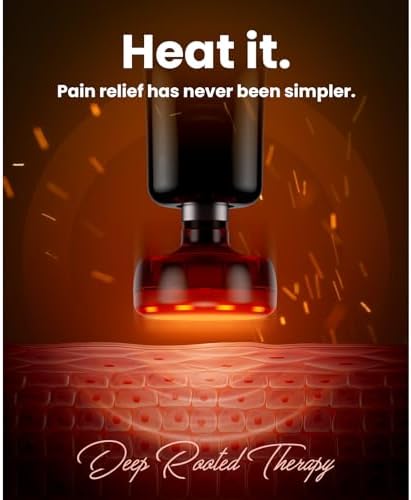 BOB AND BRAD Q2 Plus Mini Massage Gun with Heat, Pocket-Sized Heated Deep Tissue Massager, FSA Portable Muscle Massager Gun, Ultra Small & Quiet Travel Massage Gun for Pain Relief, HSA Eligible