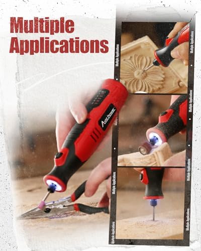 AVID POWER 8V Cordless Rotary Tool 5 Speeds Dog Nail Grinder 4 LED Lights