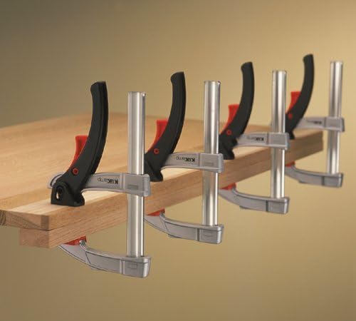 BESSEY KliKlamp Series Ratchet Action Lever Clamp - 12-Inch -KLI3.008 - Fast Action, Heavy Duty Clamps for Woodworking, Carpentry, & Cabinetry - Professional Grade for DIY and Home Improvement