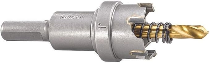 Starrett Tungsten Carbide Tipped Stainless Steel Sheet Metal Hole Saw - Ideal for Stainless, High Alloy Steel, Non-Ferrous Metals, Reinforced Fabrics - 1'' Diameter - SM25