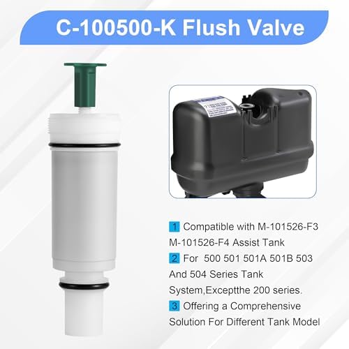 2Pack C-100500-K Flush Valve Cartridge Assembly, for 500, 501, 501A, 501B, 503, 504 Series, 503/504 Cartridge Compatible with M-101526-F3, M-101526-F4 Assist Tank