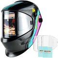 TRQWH Welding Helmet Auto Darkening Large Viewing True Color Solar Powered Welding Mask with 4 Arc Sensor Adjustable Wide Shade Range 4~5-8/9-13 Welder Mask with Grinding (TRQ-CSC002)
