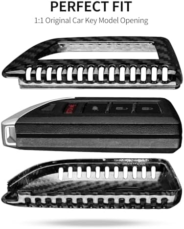 T-carbon Key Fob Cover with Keychain Fits Acura MDX 2023 4 Buttons Smart Remote Keyless Accessories,Real Carbon Fiber Key Case Protector Fits Acura Integra RDX RLX NSX ILX TLX TLX-L CDX 2022-2025