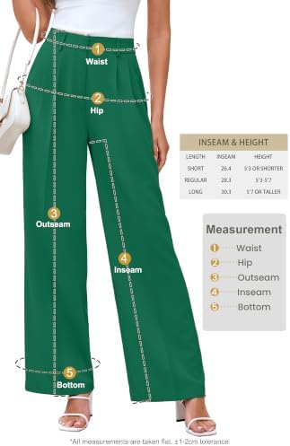 KICZOY Women Casual Wide Leg Dress Pants High Waist Lightweight Flowy Pants