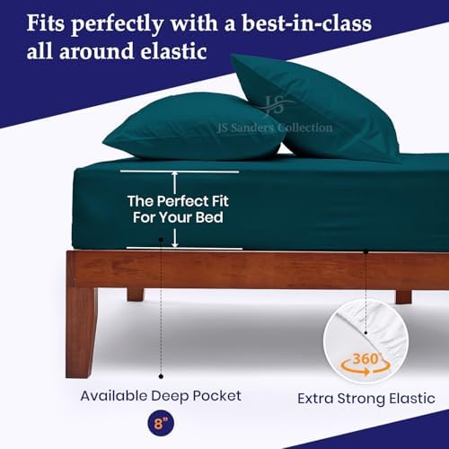 JS Sanders V Berth Boat Sheet 1 Pcs 600 TC Egyptian Cotton, Teal