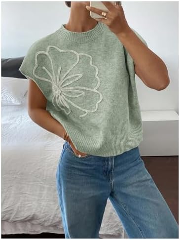 SOLY HUX Women's Short Sleeve Business Casual Sweater