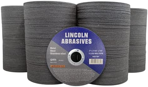 400 Pc 5" x 1/16" x 7/8" Cut-Off Wheels Lincoln Abrasives Metal & Stainless Steel