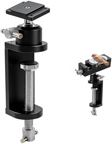 360° Rotating Bench Mount Stand for Smart Mini Fractal Vise, CNC-Machined Aluminum Base with Locking Rotation, for Woodworking, Jewelry, DIY & Model Making