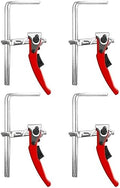 QWORK Ratcheting Table Clamp, 4 Pack Quick Release Bar Clamp with 6-5/16" Capacity and 2-5/16" Throat Depth for Sanding, Cutting