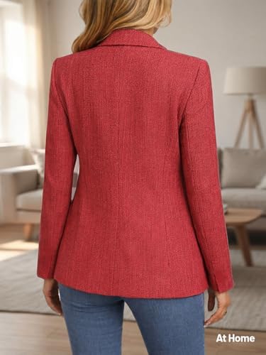 Mina Self 2026 Women's Fall Tweed Blazer Plaid Jacket Business Casual Coat