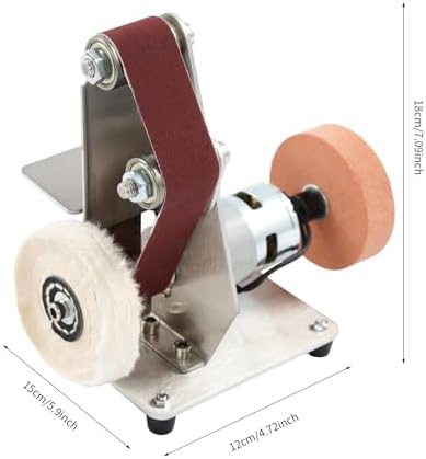 Mini Belt Sander Electric Bench Grinder Sanding Machine Table Top Grinder Polisher Electric Spindle Sander for Metal Working