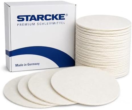 STARCKE Premium 6 Inch Non Woven Surface Conditioning Discs - for Dry Sanding Countertops, Auto Body Repair, Marine, Paint, Plastics, Metal and Fiberglass (White, 25 Pack)