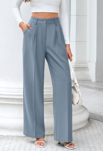 FUNYYZO Wide Leg Dress Pants for Women Work Slacks Business Casual Outfits