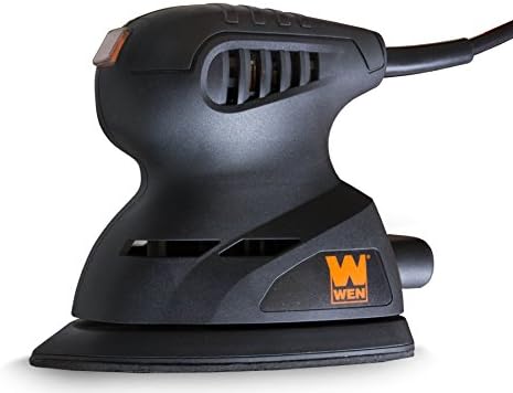 WEN 6301 Electric Detailing Palm Sander and WEN 6301SP100 Detailing Palm Sander 100-Grit Hook & Loop Sandpaper (10 Pack)