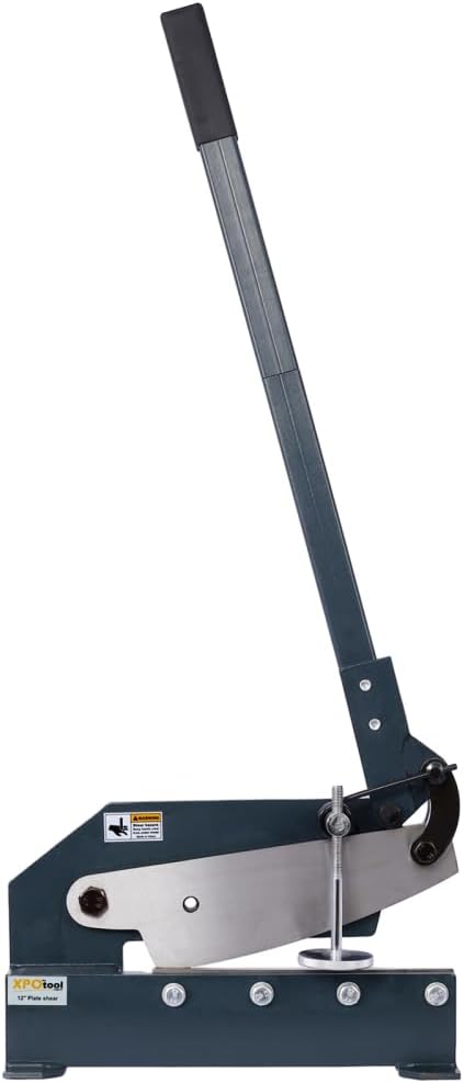 Metal Shears, Heavy-Duty Sheet Metal Cutter for Industrial Use, Hand Plate Shear, High Carbon Steel Blade, Effortless Cutting, Shrinker Stretcher Compatible, Workbench Mountable (12-Inch)