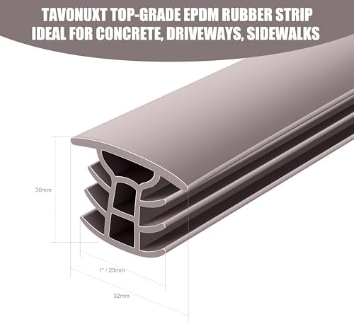 Flexible EPDM Rubber Strip (10 ft Long x 1 inch Wide) - Concrete Crack Repair & Replacement, Weather & Aging Resistant Expansion Joint Filler for Driveways, Sidewalks
