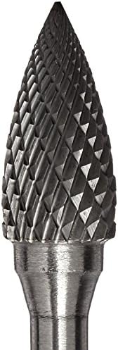 Drill America SG-5 Carbide Burr/Rotary File Tree Pointed-End Double Cut for Die Grinder 1/2" Dia. x 1" Cut Length with 1/4" Shank and 2-3/4" Overall Length, DUL Series