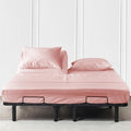 JS Sanders Collection 600TC Flex Top Queen Sheets for Sleep Number Bed - 100% Cotton 4 Pcs Top Split Queen Sheets for Adjustable Bed Queen 36 Inch Down Blush -18 Inch Deep