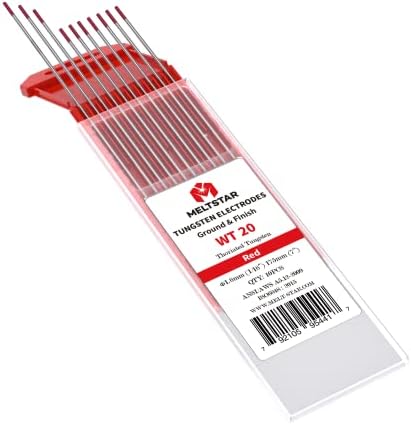 Tig Welding Tungsten Electrodes Red Tungsten 1/16” x 7” 10-Pack