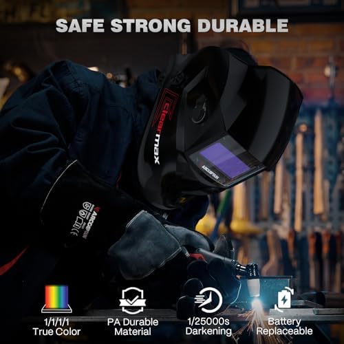 ARCCAPTAIN Welding Helmet Auto Darkening, 1/25000s Response, Shade 4/9-13