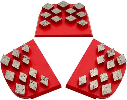 Trapezoidal Diamond Grinding Discs. Medium Bond,18/20 Grit, Set of 3