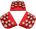 Trapezoidal Diamond Grinding Discs. Medium Bond,18/20 Grit, Set of 3