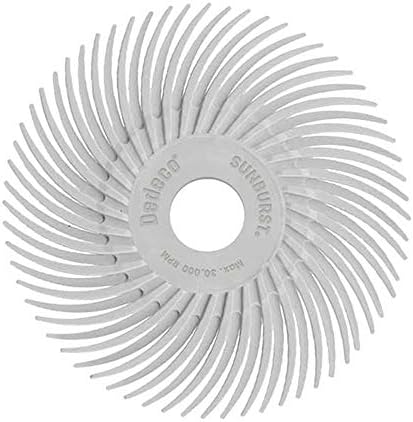 Dedeco Sunburst Radial Bristle Discs 12-Pack - 2" Curved - 3/8" Arbor - White 120 Grit (Medium) - Aluminum Oxide for Polishing & Finishing