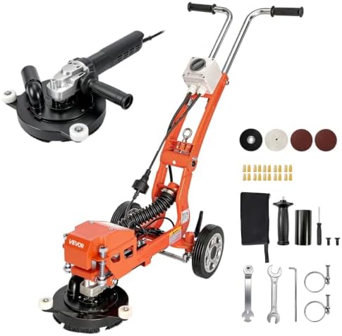 VEVOR Electric Concrete Grinder, 1400W 3600 RPM, Walk Behind Floor Polisher