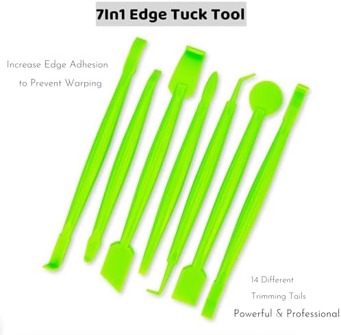 Pro Vinyl Wrap Installation Bundle: 2000W Heat Gun with Flat Nozzle, 9mm Knife Blades+Disposal Blade Container, Safety Cutter, 7pc Edge Tuck Tool, Carbon Gloves, 4 Magnetic Positioners & Squeegee