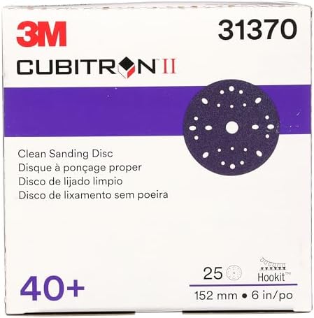 3M Cubitron II Hookit Clean Sanding Abrasive Disc, 737U, 31370, 6 in, 40+