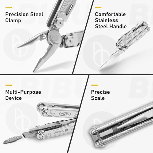 BIBURY 19-in-1 Multitool Pliers with Pocket Knife & Pocket Clip, BI2038A