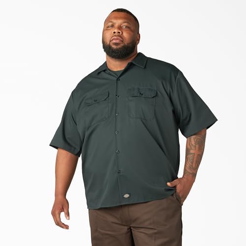 Dickies Men’s Short Sleeve Work Shirt – Durable Twill Button Down Shirts for Men, Lightweight Uniform for Daily Wear