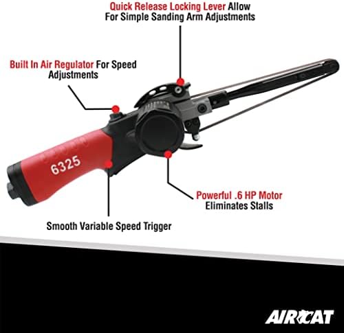 AIRCAT Pneumatic Tools 6325: .6 HP 1/2" x 18" Composite Belt Sander