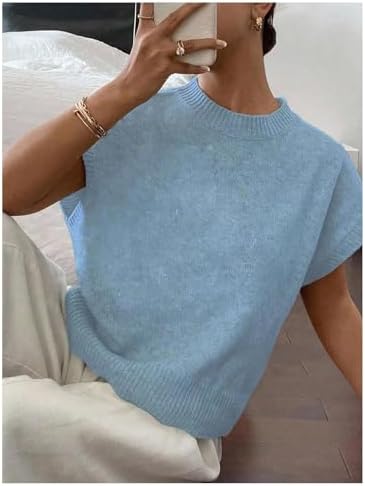 SOLY HUX Women's Short Sleeve Business Casual Sweater